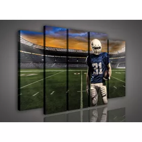   Vászonkép, 5 darabos Rugby játékos a pályán 150x100 cm méretben