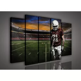   Vászonkép, 5 darabos Rugby játékos a pályán 150x100 cm méretben