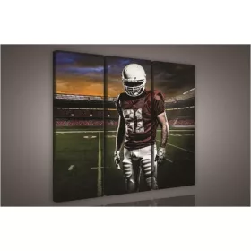   Rugby játékos a pályán, 3 darabos vászonkép, 90x80 cm méretben