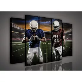   Vászonkép, 5 darabos Rugby játékosok a pályán 150x100 cm méretben