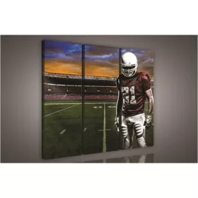   Rugby játékos a pályán, 3 darabos vászonkép, 90x80 cm méretben