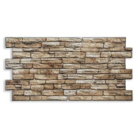   3D PVC falpanel Barna kőmintás, rózsdabarna, barna színnel.