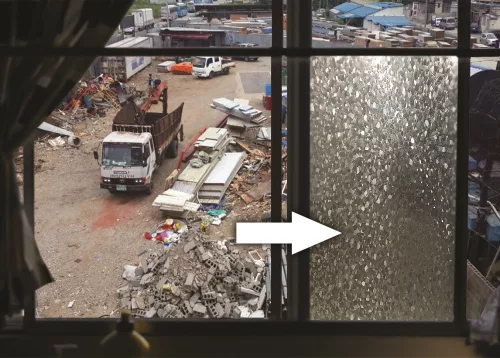 Ragasztó nélkül tapadó ablakfólia - Szilánkos - 45 cm x 15 m