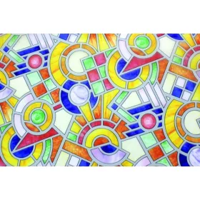   Ragasztó nélkül tapadó ablakfólia - Színes ólomüveg - 90 cm x 1,5 m