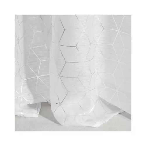 Seylan mintás dekor függöny Fehér/ezüst 140x250 cm