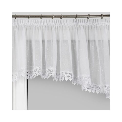 Dagmara3 2 részes vitrázs függöny csipkével Fehér 400x65 cm - 400x35 cm