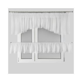   Dagmara4 2 részes vitrázs függöny csipkével Fehér 400x65 cm - 400x35 cm