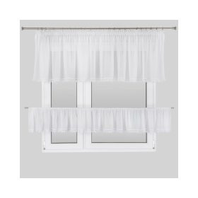   Dagma2 2 részes vitrázs függöny csipkével Fehér 400x65 cm + 400x35 cm