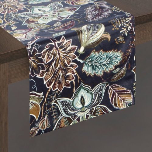 Gracia bársony asztali futó Gránátkék 33x180 cm