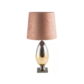   Kayla 01 asztali lámpa bársony búrával Téglavörös/ezüst/arany 38x75 cm