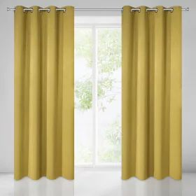   Rossie sötétítő függöny melange szövetből Mustársárga 135x250 cm