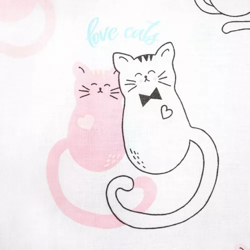 Kitty pamut ágyneműhuzat Szürke/rózsaszín/fehér 140x200 cm - 70x90 cm 1db