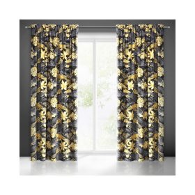   Bler bársony sötétítő függöny Fekete/szürke 140x270 cm