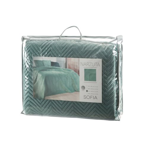Sofia bársony ágytakaró Menta 200x220 cm