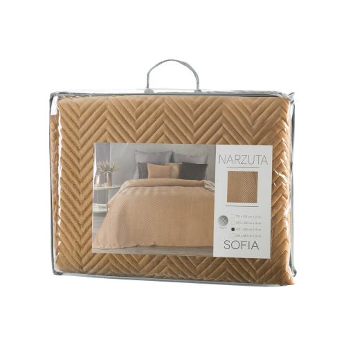 Sofia bársony ágytakaró Mézsárga 170x210 cm