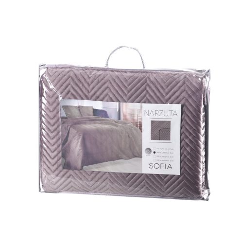 Sofia bársony ágytakaró Púder rózsaszín 200x220 cm