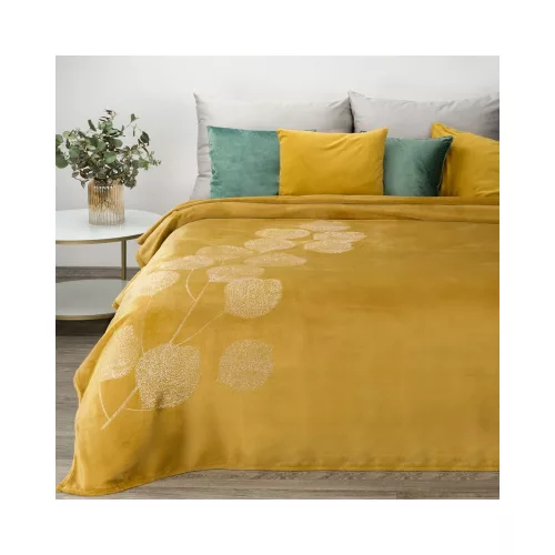 Ginko2 plüss takaró Mézsárga 150x200 cm