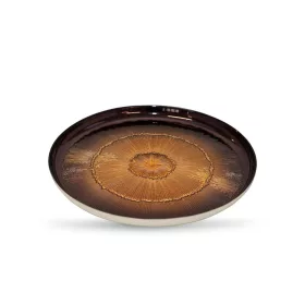 Bonita dekoratív üveg tál Barna/narancssárga 28x28x2 cm