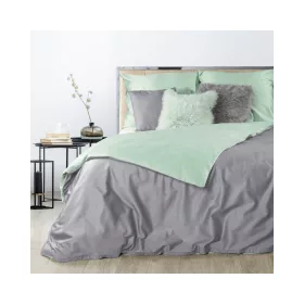   Nova3 pamut-szatén ágyneműhuzat Világosszürke 180x200 cm - 70x80 cm 2db