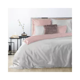   Nova3 pamut-szatén kétoldalas ágyneműhuzat Ezüst/púder rózsaszín 220x200 cm - 70x80 cm 2db
