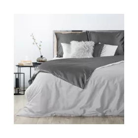   Nova3 pamut-szatén kétoldalas ágyneműhuzat Ezüst/acélszürke 160x200 cm - 70x80 cm 2db