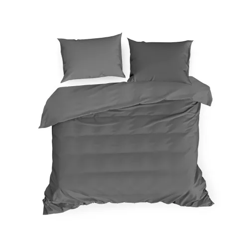 Nova3 pamut-szatén ágyneműhuzat Acélszürke 220x200 cm - 70x80 cm 2db