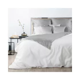   Nova3 pamut-szatén kétoldalas ágyneműhuzat Fehér/ezüst 140x200 cm - 70x80 cm 1db