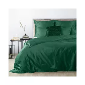   Nova3 pamut-szatén ágyneműhuzat Palackzöld 140x200 cm - 70x80 cm 1db