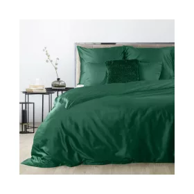   Nova3 pamut-szatén ágyneműhuzat Palackzöld 160x200 cm - 70x80 cm 2db