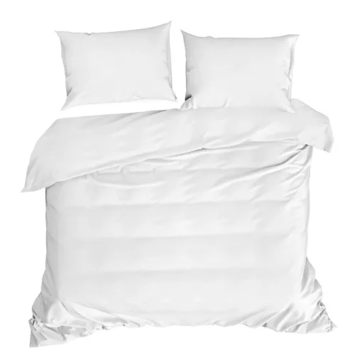 Dina egyszínű pamut-szatén ágyneműhuzat Fehér 220x200 cm - 70x80 cm 2db