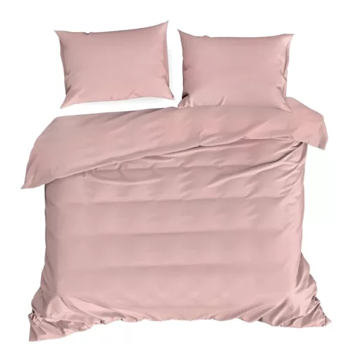 Dina egyszínű pamut-szatén ágyneműhuzat Púder rózsaszín 140x200 cm - 70x80 cm 1db