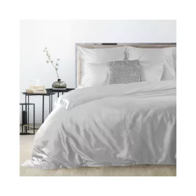   Dina egyszínű pamut-szatén ágyneműhuzat Világosszürke 140x200 cm - 70x80 cm 1db