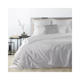   Dina egyszínű pamut-szatén ágyneműhuzat Világosszürke 220x200 cm - 70x80 cm 2db