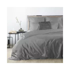   Dina egyszínű pamut-szatén ágyneműhuzat Acélszürke 140x200 cm - 70x80 cm 1db