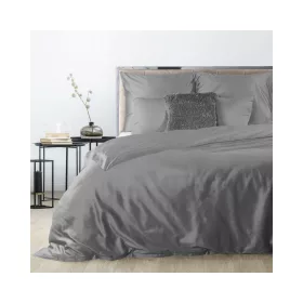   Dina egyszínű pamut-szatén ágyneműhuzat Acélszürke 160x200 cm - 70x80 cm 2db