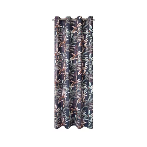 Nikol bársony sötétítő függöny Fekete/zöld 140x250 cm
