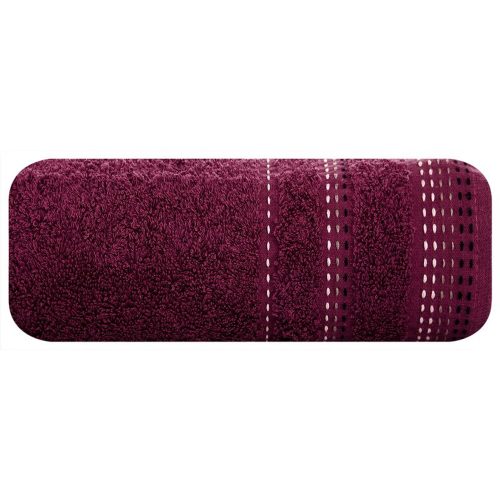 Pola csíkos törölköző Burgundi lila 50x90 cm