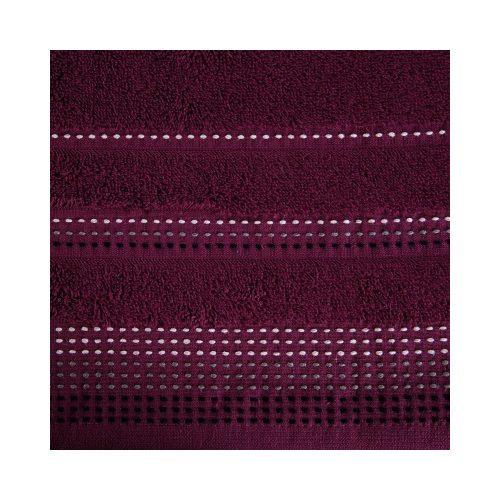 Pola csíkos törölköző Burgundi lila 50x90 cm