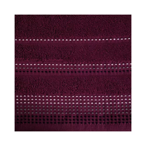 Pola csíkos törölköző Burgundi lila 70x140 cm
