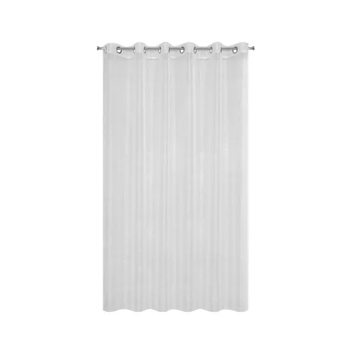 Emma fényes szállal átszőtt fényáteresztő függöny Fehér/ezüst 290x250 cm