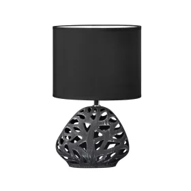   Dakota asztali lámpa matt szövetbúrával Fekete 25x16x40 cm