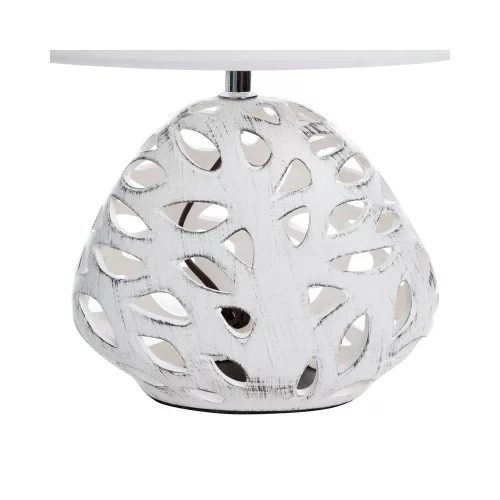 Dakota asztali lámpa matt szövetbúrával Fehér 25x16x40 cm