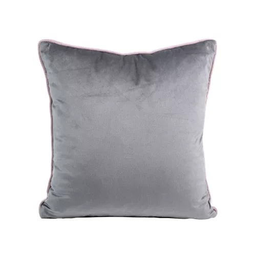 Mel kétoldalú bársony párnahuzat Puder Rózsaszín/grafit 40x40 cm