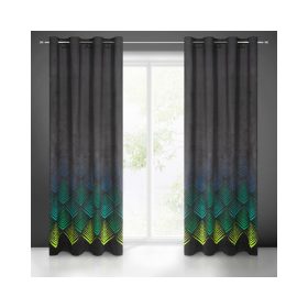   Angelina bársony sötétítő függöny Fekete/kék 140x250 cm