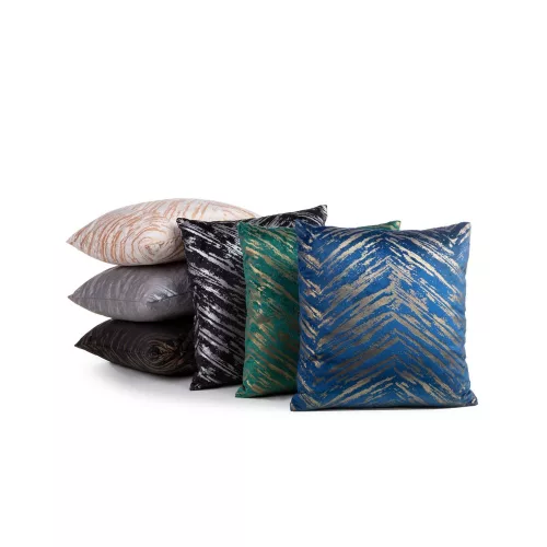 Sara bársony párnahuzat Fekete/arany 40x40 cm