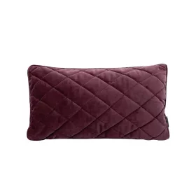   Téglalap alakú steppelt bársony díszpárna töltettel Bordó 30x50 cm