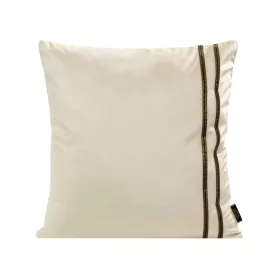   Velvet31 bársony párnahuzat apró köves díszcsíkkal Krémszín 45x45 cm