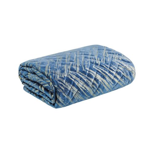 Agata1 bársony ágytakaró Gránátkék/arany 170x210 cm