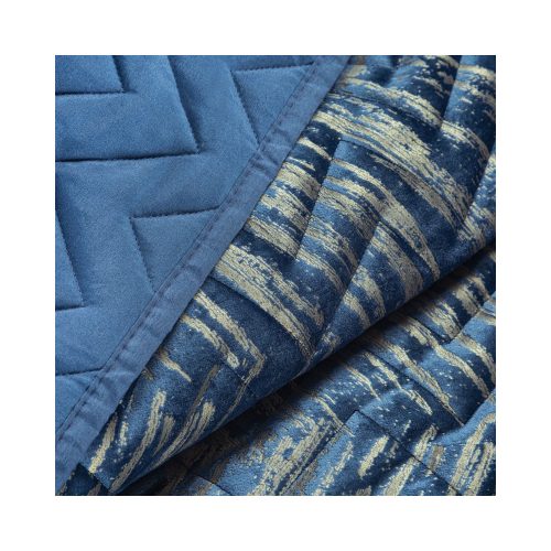 Agata1 bársony ágytakaró Gránátkék/arany 170x210 cm