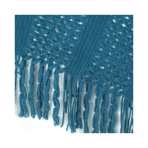 Szőtt akril takaró rojtokkal Gránátkék 130x170 cm